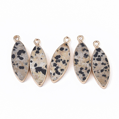 Edge Golden Plated Natural Dalmatian Jasper Pendants G-T131-06H-1