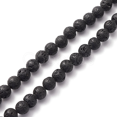 Natural Lava Rock Round Beads Strands G-YW0002-08-1