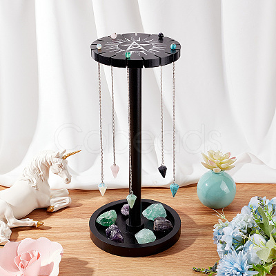 CREATCABIN Wooden Pendulum Display Stand with Tray DIY-CN0002-24-1