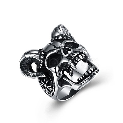 Men's Stainless Steel Finger Rings RJEW-BB29863-8-1