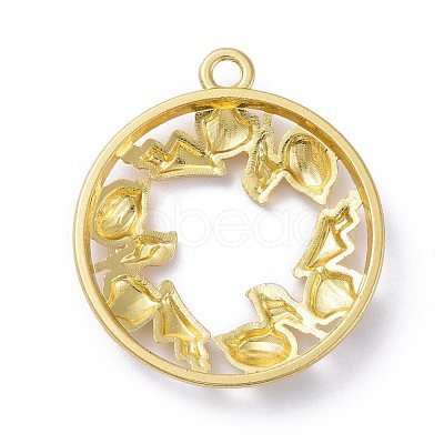 Zinc Alloy Open Back Bezel Pendants PALLOY-E577-23G-1