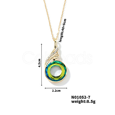 Cute and Stylish Phenix Glass Pendant Necklace ZV1349-7-1