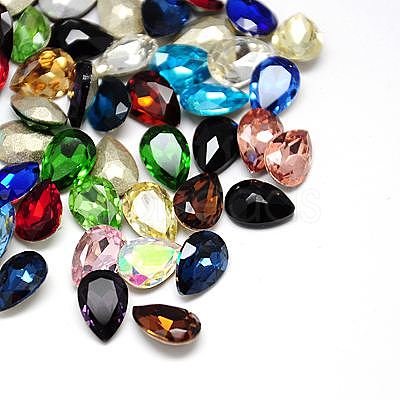 Glass Pointed Back Rhinestone Cabochons RGLA-A008-18x25mm-M-1