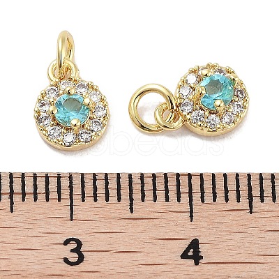 Brass Micro Pave Cubic Zirconia Charms KK-C051-12G-03-1