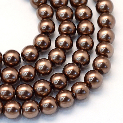 Baking Painted Pearlized Glass Pearl Round Bead Strands X-HY-Q003-6mm-52-1