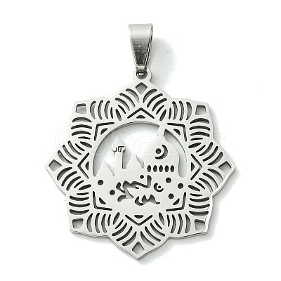 Non-Tarnish Eid Mubarak 201 Stainless Steel Pendants STAS-U003-12P-1