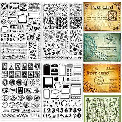 Globleland 4 Sheets 4 Styles PVC Plastic Stamps DIY-GL0004-86J-1