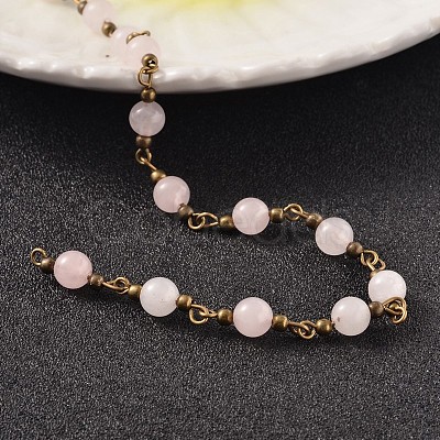 Round Natural Gemstone Handmade Beaded Chains AJEW-JB00185-1