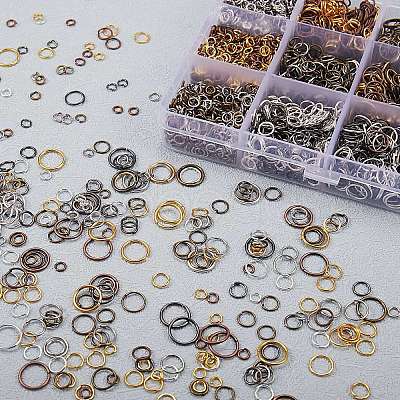 3870Pcs 24 Style Iron Open Jump Rings IFIN-SZ0001-30-1