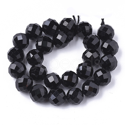 Natural Black Tourmaline Beads Strands G-S345-6mm-002-1