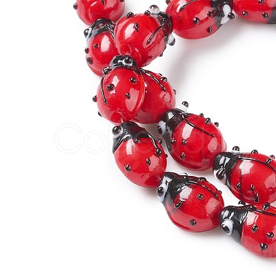 Handmade Lampwork Beads Strands with Bubble bag LAMP-YW0001-01-1