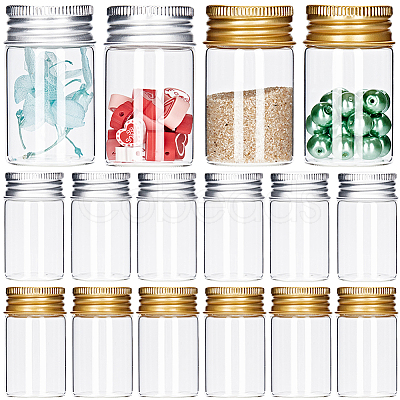 SUNNYCLUE 32Pcs 2 Colors Clear Glass Bottles Bead Containers CON-SC0001-07B-1