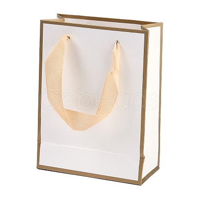 Rectangle Paper Bags with Ribbon Handles CARB-L011-01D-01-1