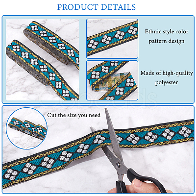 Ethnic Style Embroidery Polyester Ribbons OCOR-WH0070-10A-05-1