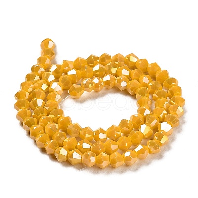 Opaque Solid Color Electroplate Glass Beads Strands GLAA-F029-P4mm-A04-1