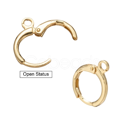 Brass Huggie Hoop Earring Findings KK-L179-04G-A-1