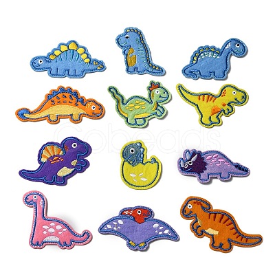 Dinosaur Theme Computerized Embroidery Appliques PATC-WH0007-12-1