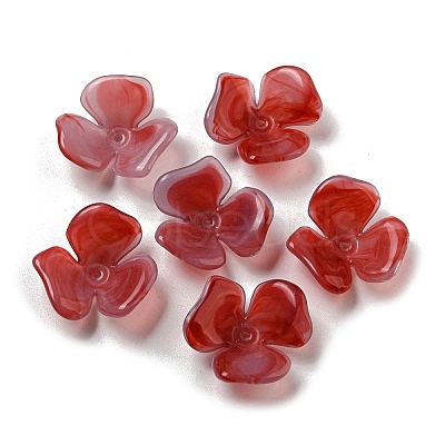 Two-tone Opaque Acrylic Bead Caps OACR-G034-03D-1