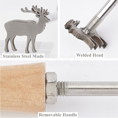 Branding Stainless Steel Stamps AJEW-WH0158-008-1