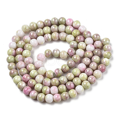 Opaque Crackle Glass Round Beads Strands GLAA-T031-01H-1