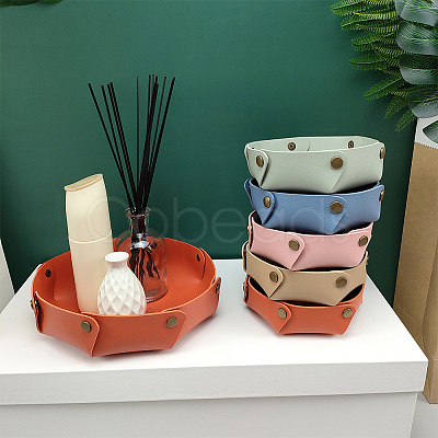 WADORN 3Pcs 3 Colors PU Leather Storage Tray Box with Snap Button AJEW-WR0001-80-1