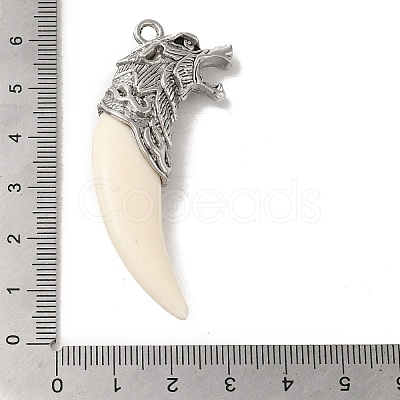 Tibetan Style Alloy Wolf Big Pendants FIND-A042-04AS-1