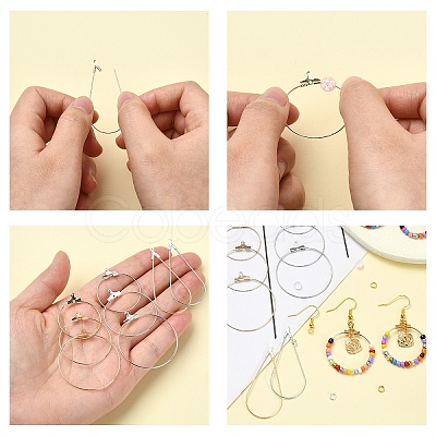 DIY Brass Geometry Hoop Earring Making Kit DIY-YW0008-60-1