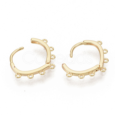 Brass Huggie Hoop Earring Findings X-KK-T050-40G-NF-1