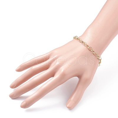 Brass Cable Chain Bracelet X-BJEW-JB07079-1