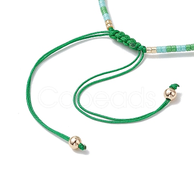 4mm Faceted Round Natural Green Aventurine Beads & Handmade Seed Beads Braided Bracelet Making AJEW-MZ00003-04-1