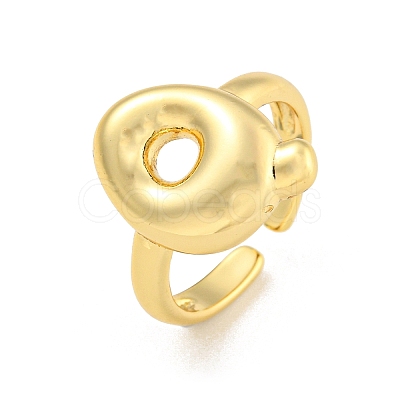 Brass Letter Open Cuff Rings for Women RJEW-G313-01Q-G-1