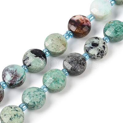 Natural Chrysocolla Beads Strands G-B094-A03-01-1