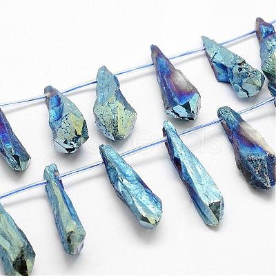 Electroplated Natural Quartz Crystal Beads Strands G-G890-A-05-1