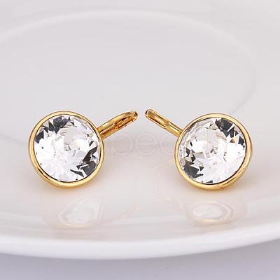 Real 18K Gold Plated Tin Alloy Cubic Zirconia Leverback Earrings EJEW-BB09658-G-1