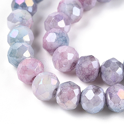 Faceted Electroplated Glass Beads Strands GLAA-C023-02-B05-1