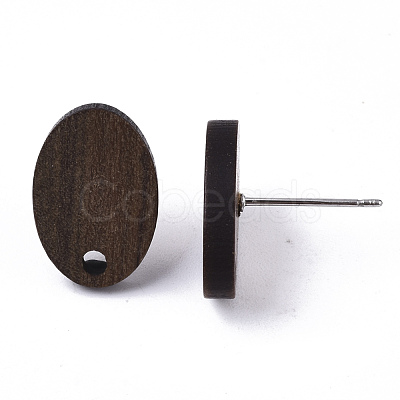 Walnut Wood Stud Earring Findings X-MAK-N033-006-1