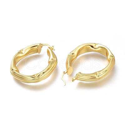 Brass Hoop Earrings EJEW-H104-14G-1