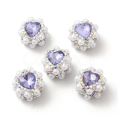 Polymer Clay Rhinestone Beads RGLA-D050-04C-1