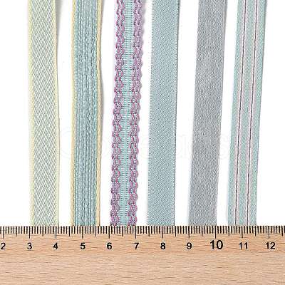 18 Yards 6 Styles Polyester Ribbon SRIB-Q022-F12-1