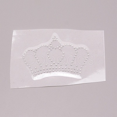 Crown Glitter Hotfix Rhinestone DIY-WH0268-06-1