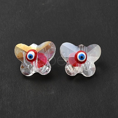 Evil Eye Glass Butterfly Beads G-P485-01C-1