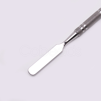 Stainless Steel Color Palette and Double Head Spoon Palette Spatulas Stick Rod MRMJ-WH0062-44P-1