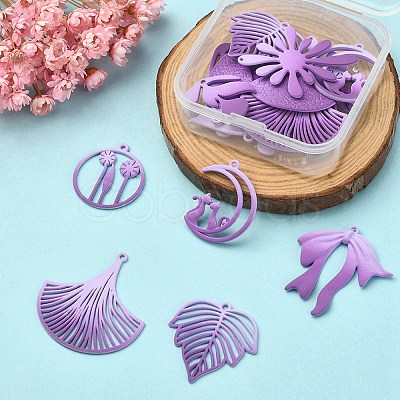 1 Set Spray Painted Alloy Charms FIND-YW0003-11B-1