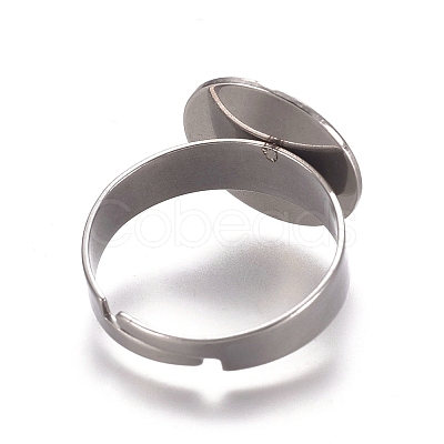 Tarnish Resistant Adjustable 304 Stainless Steel Finger Rings Components STAS-M274-028P-1