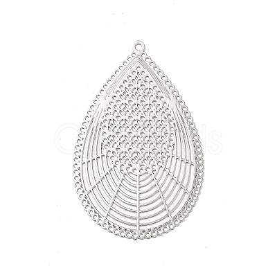 Rack Plating Brass Filigree Pendants KKC-K001-08P-1