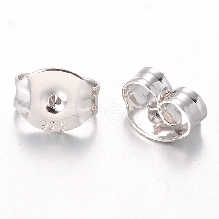 Platinum Plated Sterling Silver Ear Nuts X-H166-P-1