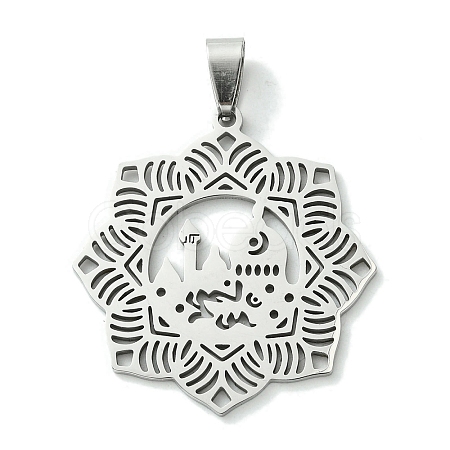 Non-Tarnish Eid Mubarak 201 Stainless Steel Pendants STAS-U003-12P-1