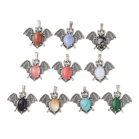 Synthetic Mixed Gemstone Pendants G-G871-02AS-B-1