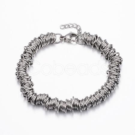 304 Stainless Steel Chain Bracelets BJEW-E305-02P-1