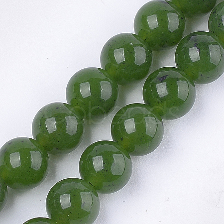 Natural Canadian Jade Beads Strands G-S333-10mm-024-1
